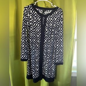 INC Navy Geometric Dress